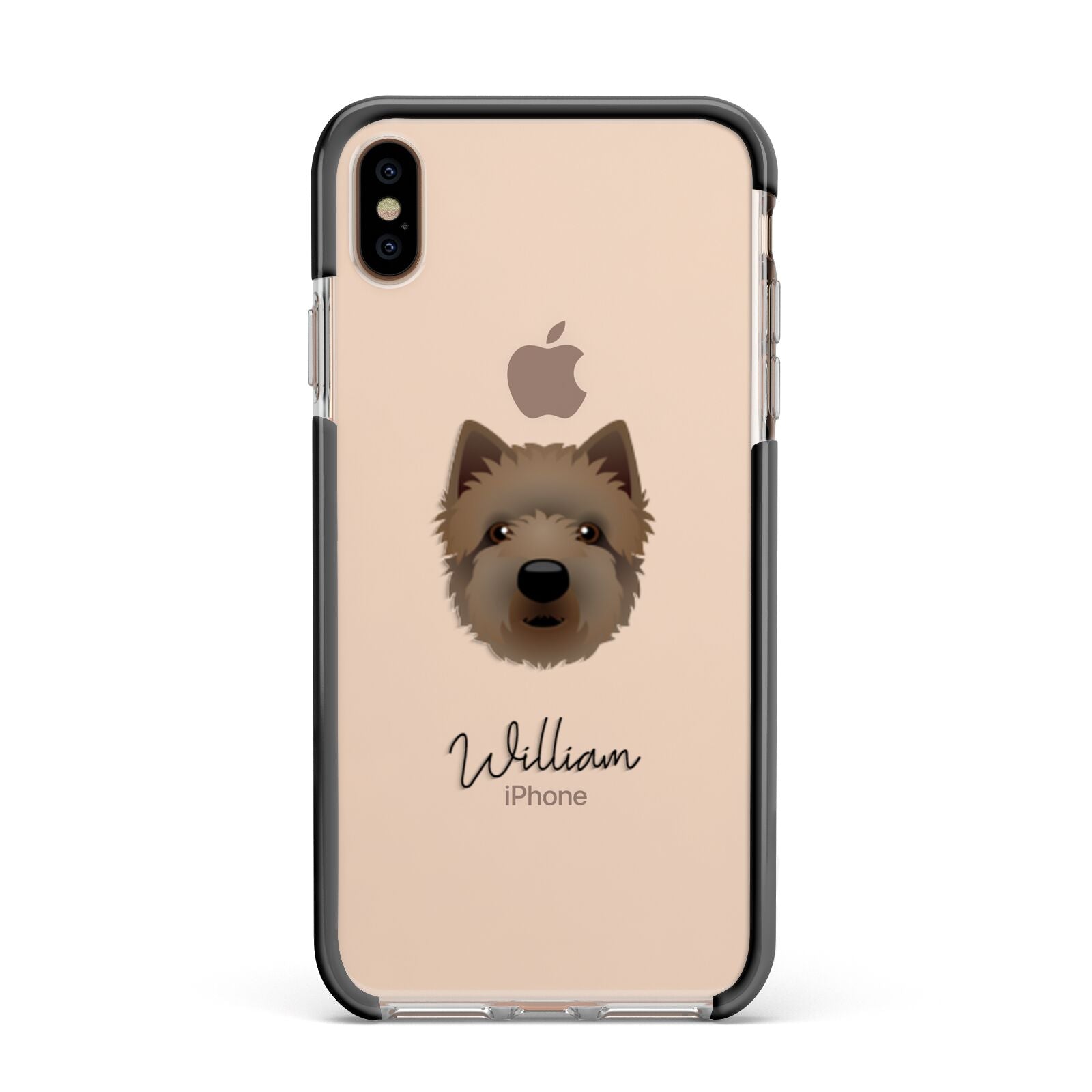 Westiepoo Personalised Apple iPhone Xs Max Impact Case Black Edge on Gold Phone
