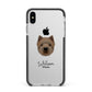 Westiepoo Personalised Apple iPhone Xs Max Impact Case Black Edge on Silver Phone