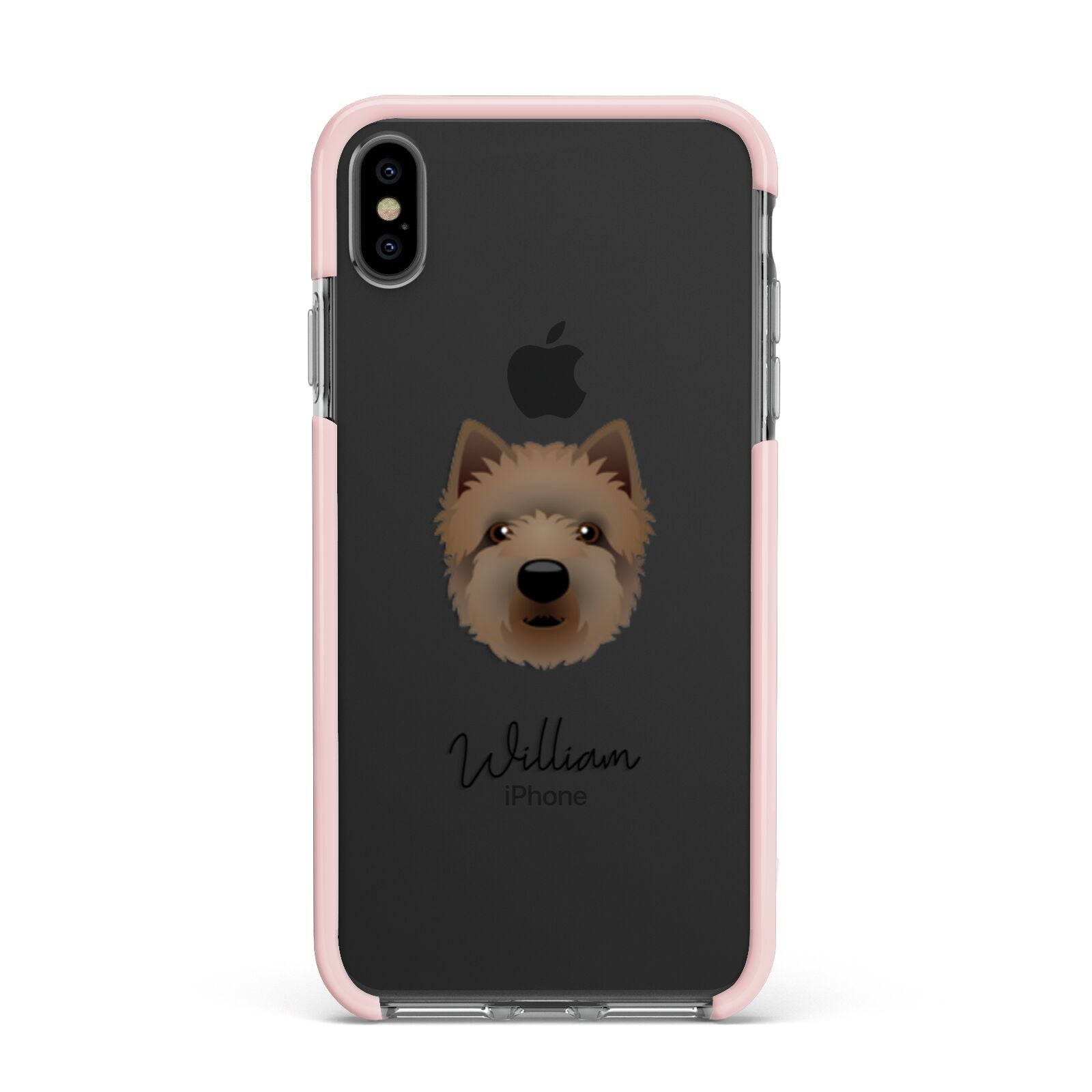 Westiepoo Personalised Apple iPhone Xs Max Impact Case Pink Edge on Black Phone