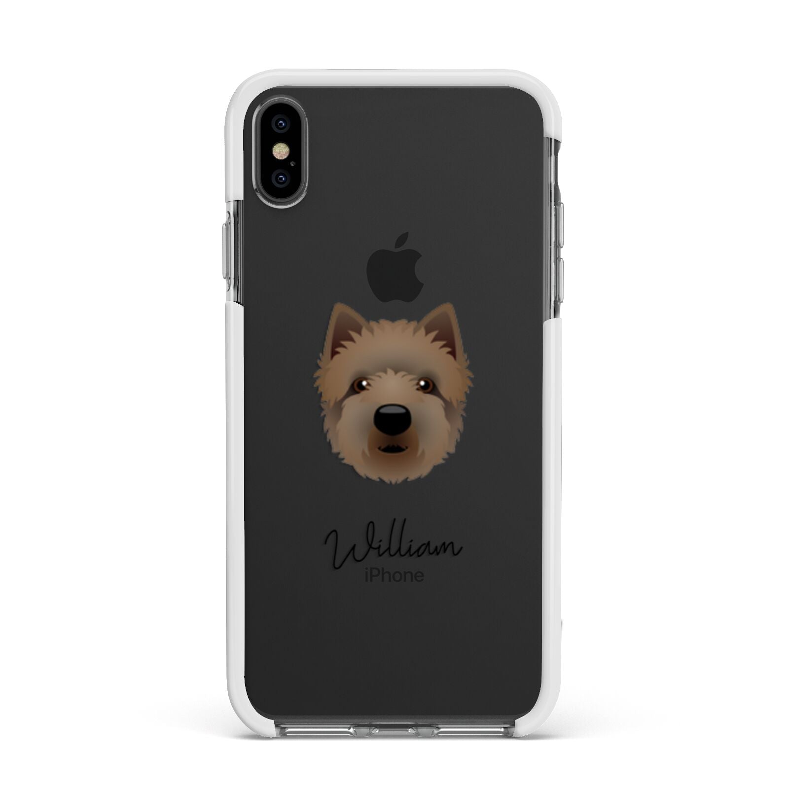Westiepoo Personalised Apple iPhone Xs Max Impact Case White Edge on Black Phone