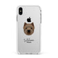 Westiepoo Personalised Apple iPhone Xs Max Impact Case White Edge on Silver Phone
