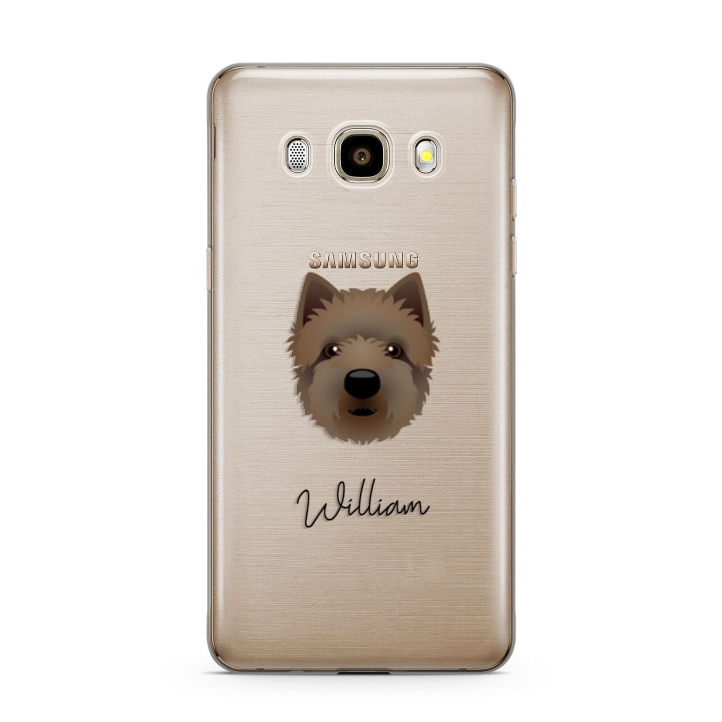 Westiepoo Personalised Samsung Galaxy J7 2016 Case on gold phone