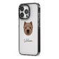 Westiepoo Personalised iPhone 13 Pro Black Impact Case Side Angle on Silver phone