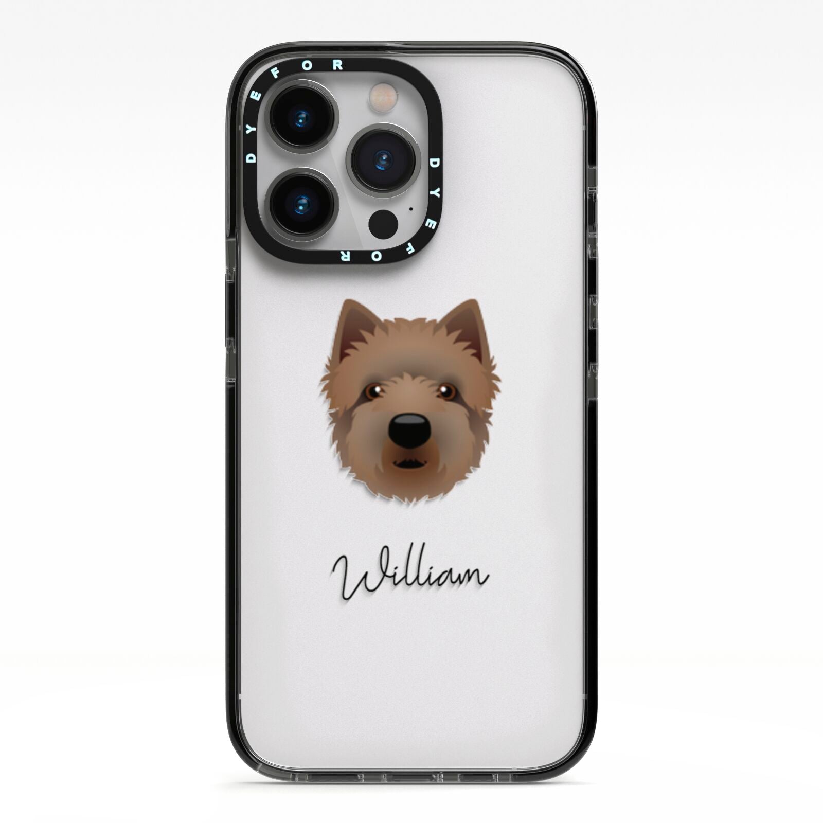 Westiepoo Personalised iPhone 13 Pro Black Impact Case on Silver phone
