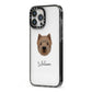 Westiepoo Personalised iPhone 13 Pro Max Black Impact Case Side Angle on Silver phone