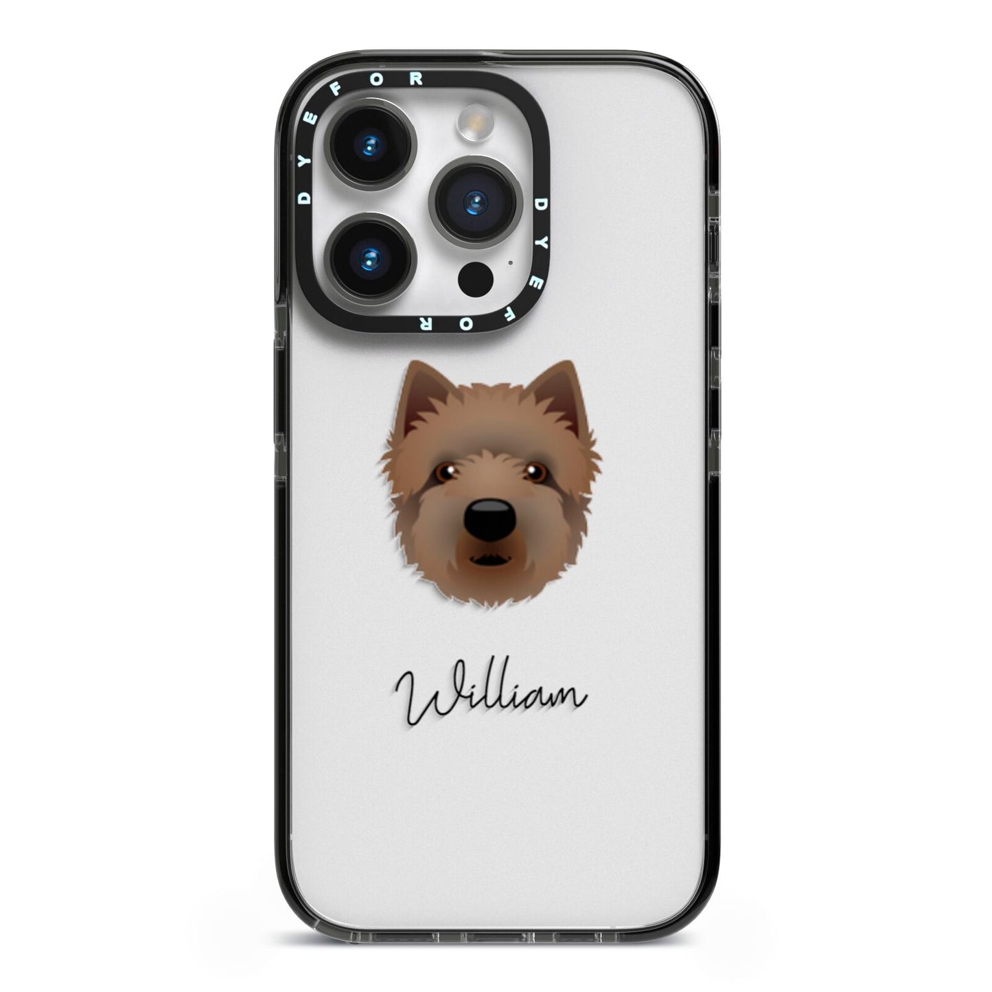 Westiepoo Personalised iPhone 14 Pro Black Impact Case on Silver phone