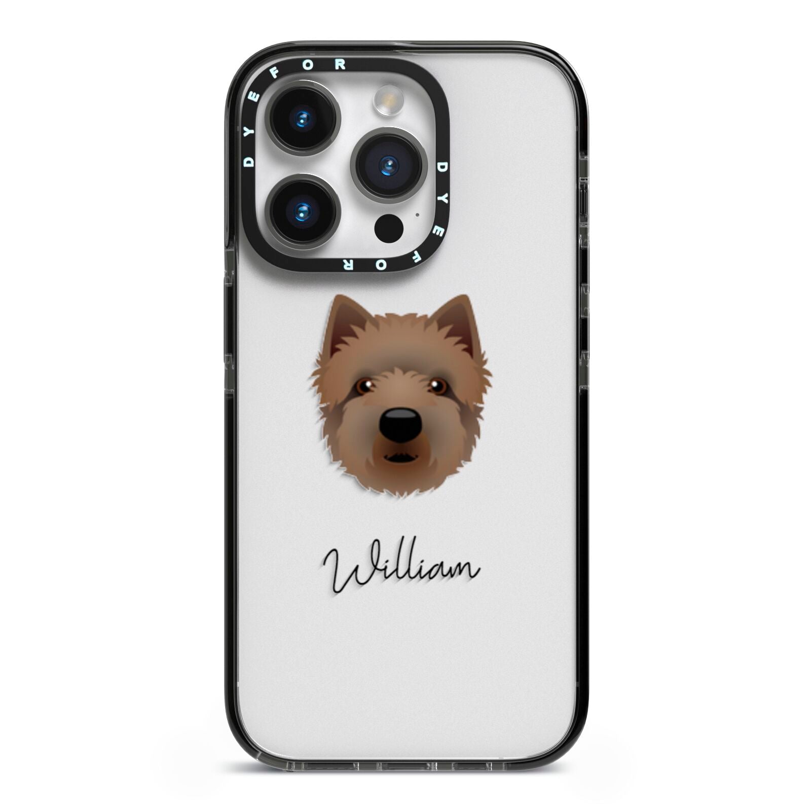 Westiepoo Personalised iPhone 14 Pro Black Impact Case on Silver phone