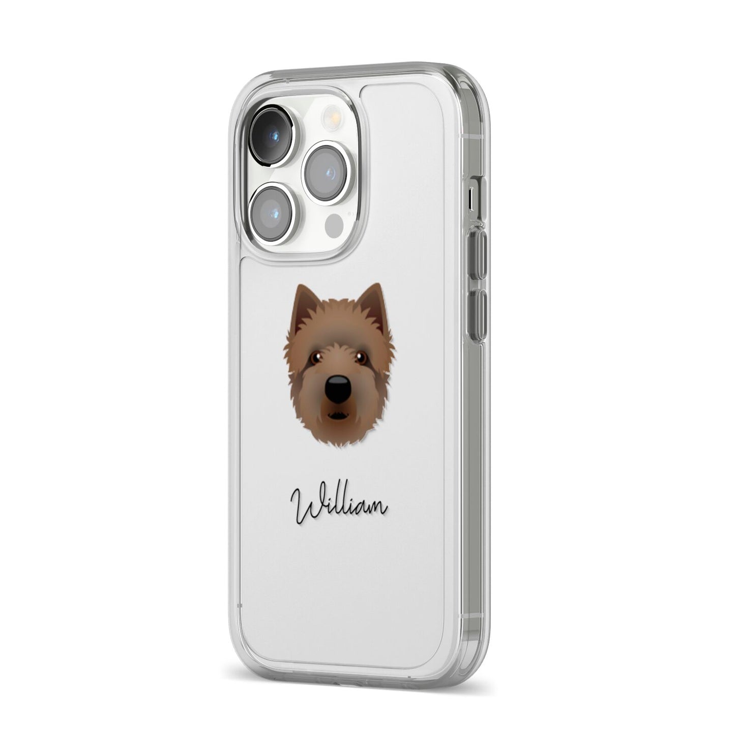 Westiepoo Personalised iPhone 14 Pro Clear Tough Case Silver Angled Image