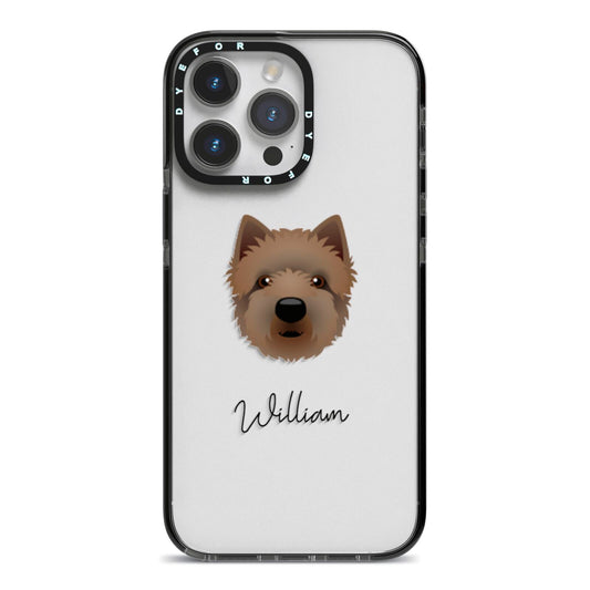 Westiepoo Personalised iPhone 14 Pro Max Black Impact Case on Silver phone