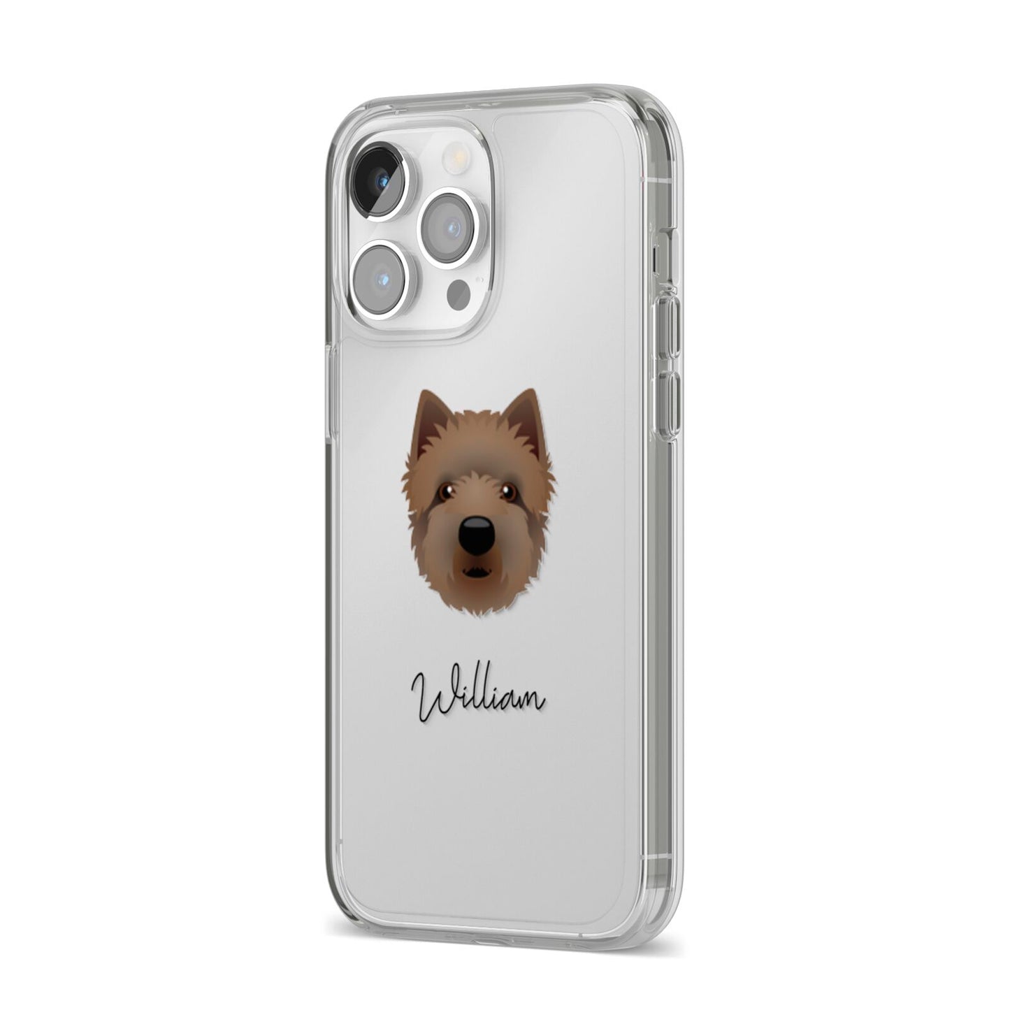 Westiepoo Personalised iPhone 14 Pro Max Clear Tough Case Silver Angled Image
