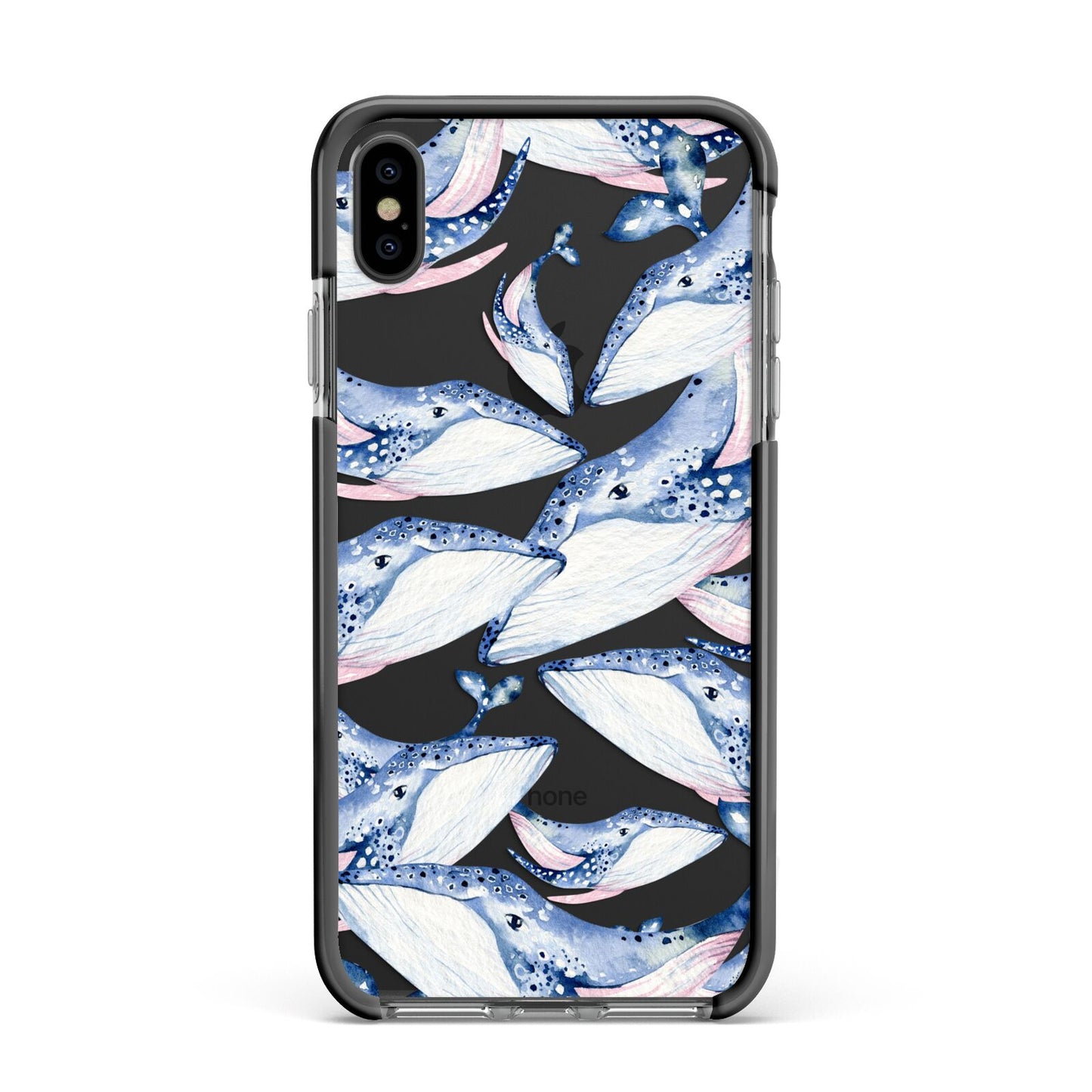 Whale Apple iPhone Xs Max Impact Case Black Edge on Black Phone