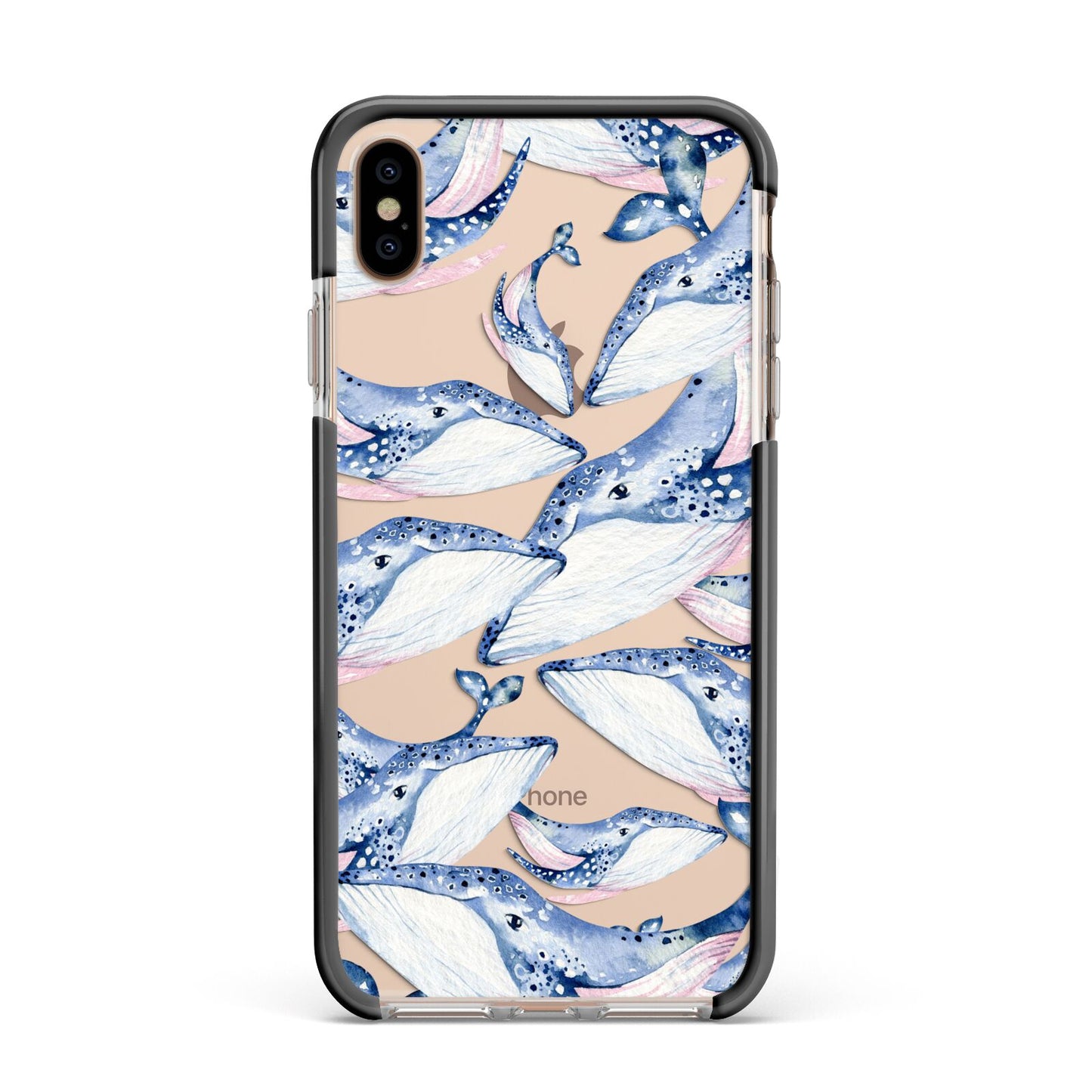 Whale Apple iPhone Xs Max Impact Case Black Edge on Gold Phone