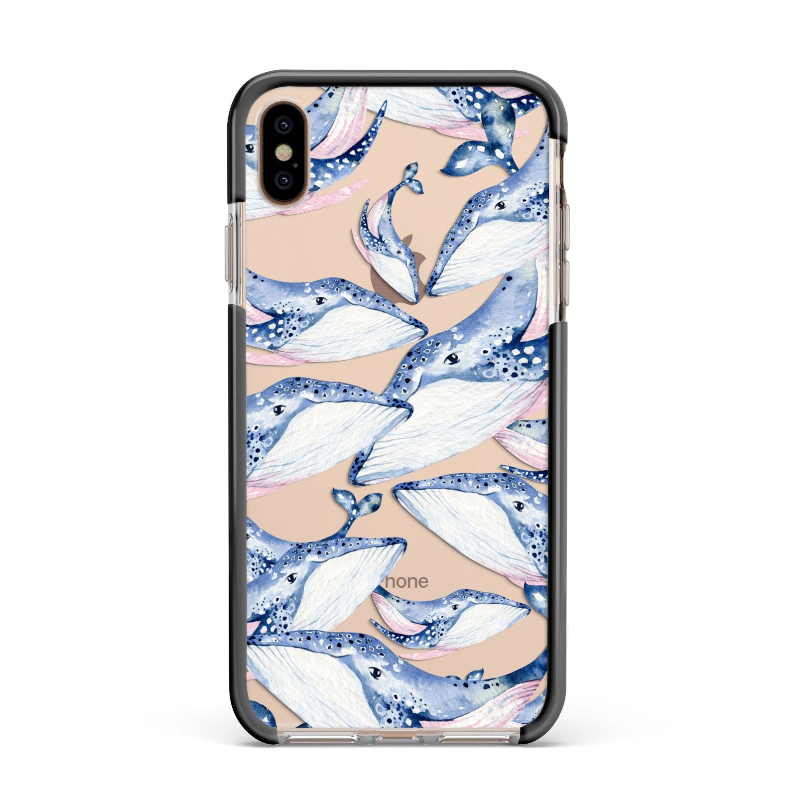 Whale Apple iPhone Xs Max Impact Case Black Edge on Gold Phone