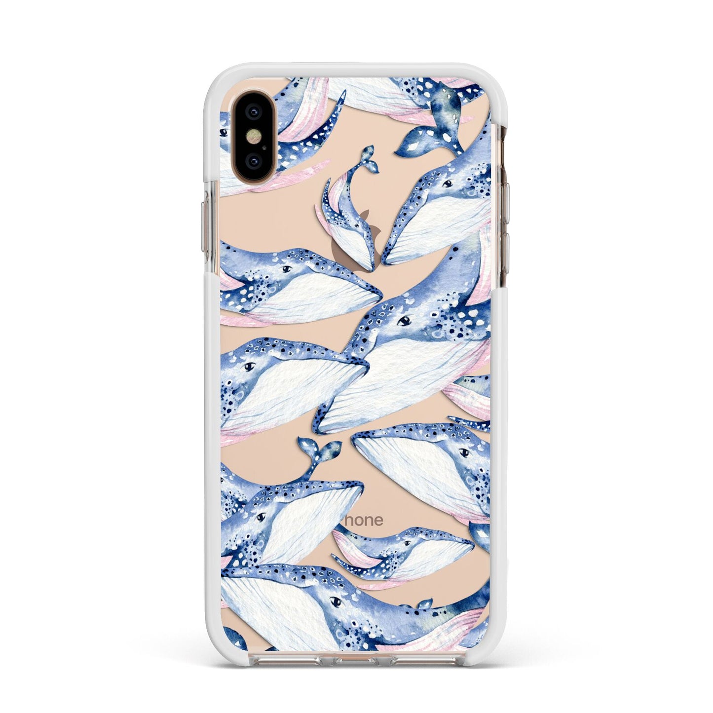 Whale Apple iPhone Xs Max Impact Case White Edge on Gold Phone