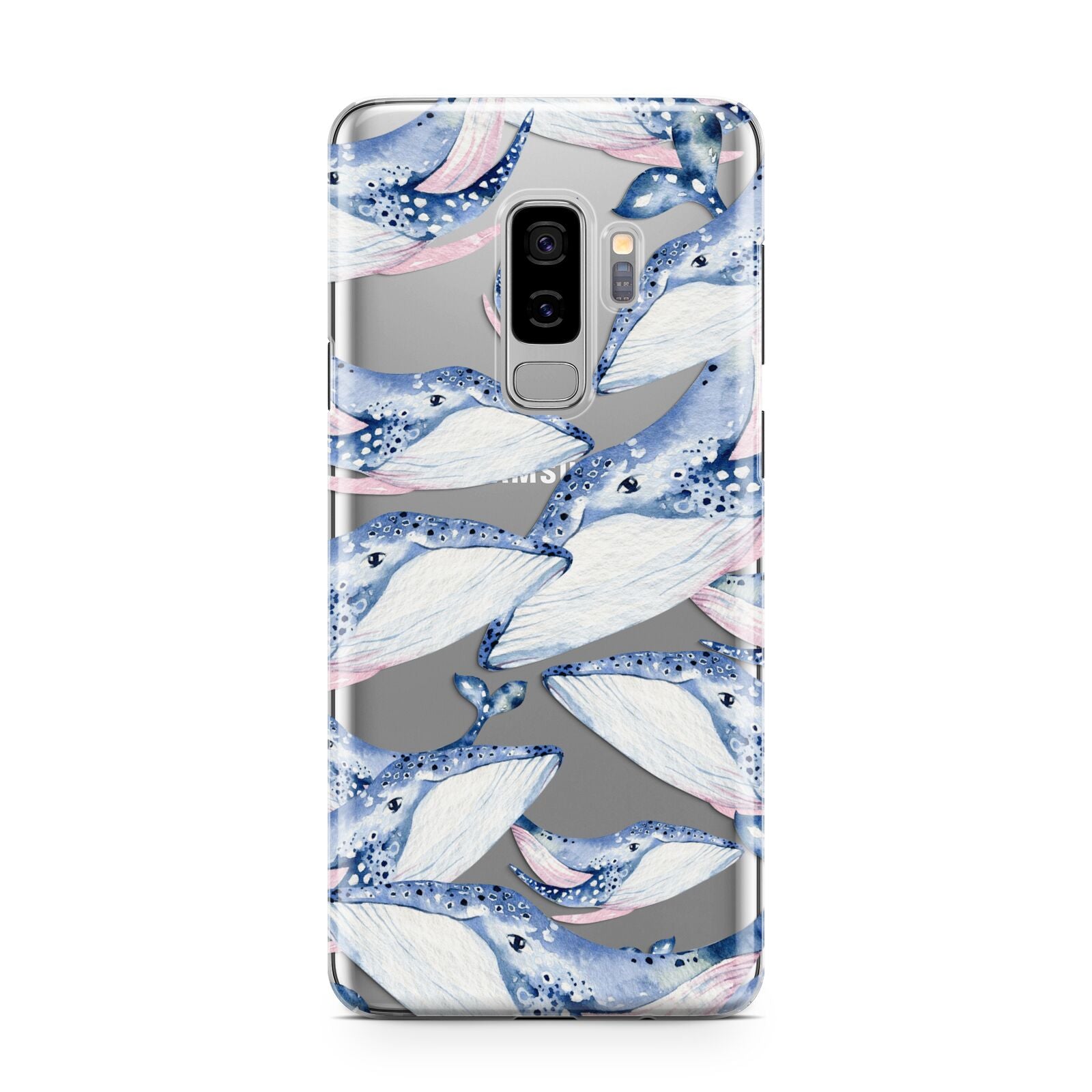 Whale Samsung Galaxy S9 Plus Case on Silver phone