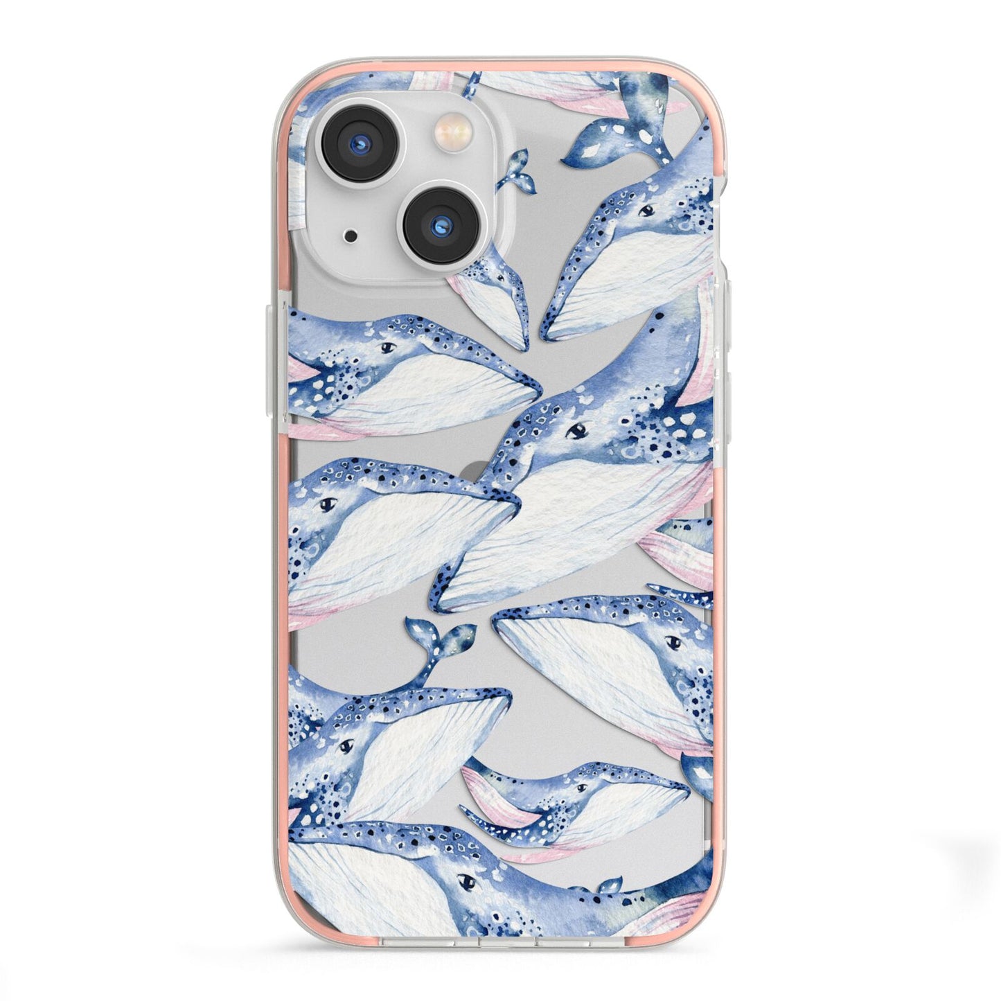 Whale iPhone 13 Mini TPU Impact Case with Pink Edges
