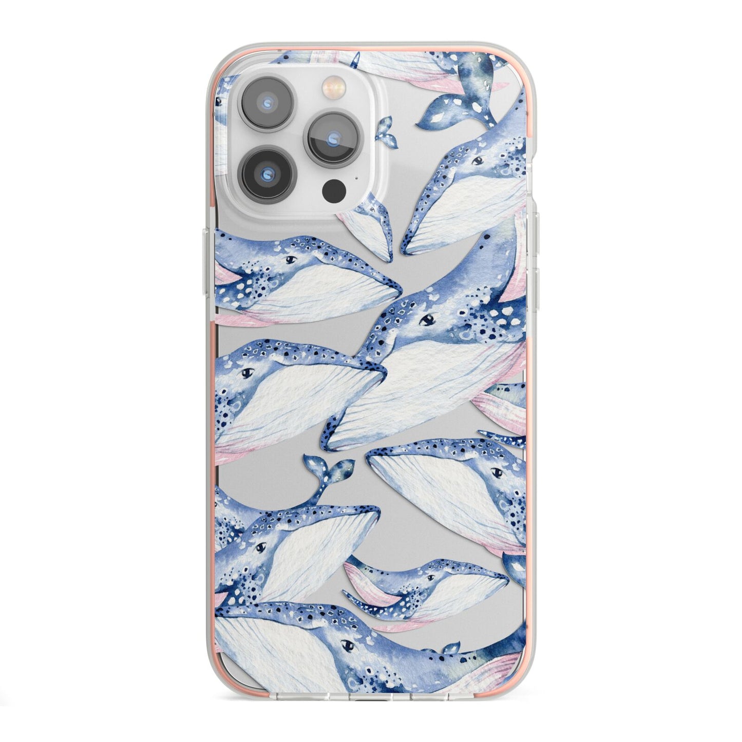 Whale iPhone 13 Pro Max TPU Impact Case with Pink Edges