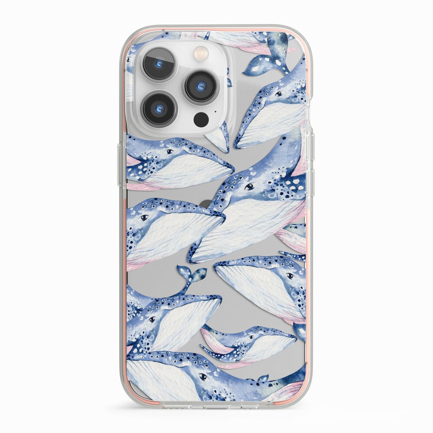 Whale iPhone 13 Pro TPU Impact Case with Pink Edges