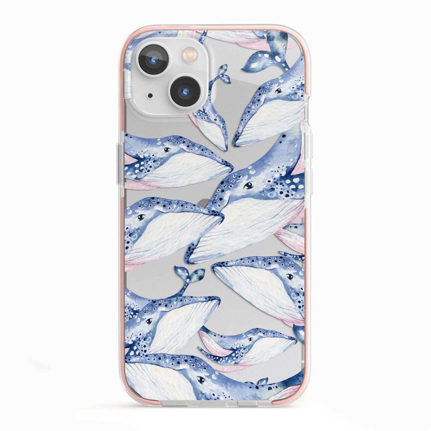 Whale iPhone 13 TPU Impact Case with Pink Edges
