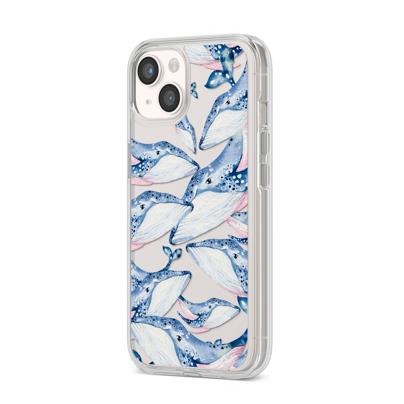 Whale iPhone 14 Clear Tough Case Starlight Angled Image