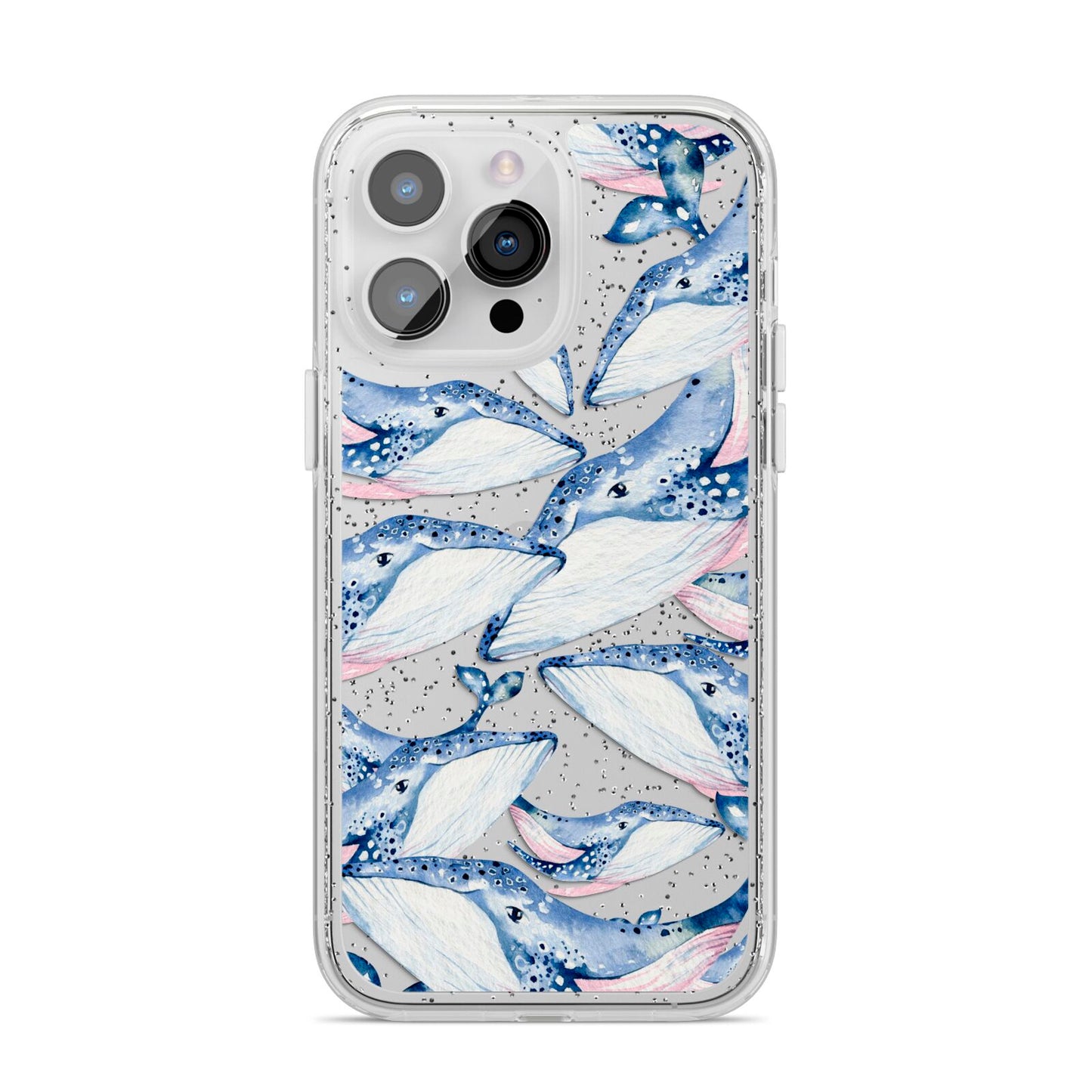Whale iPhone 14 Pro Max Glitter Tough Case Silver