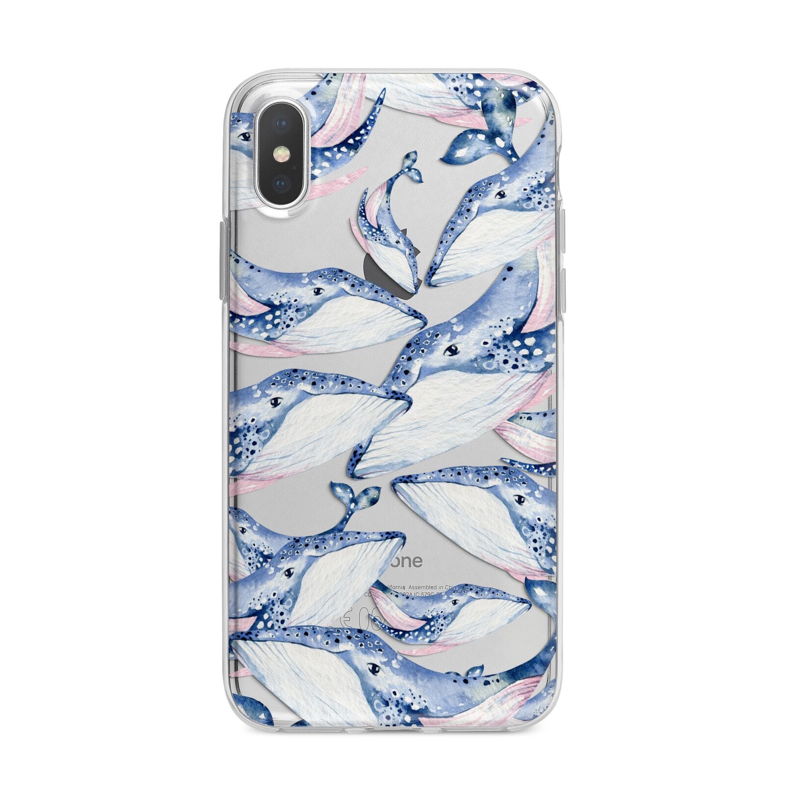 Whale iPhone X Bumper Case on Silver iPhone Alternative Image 1