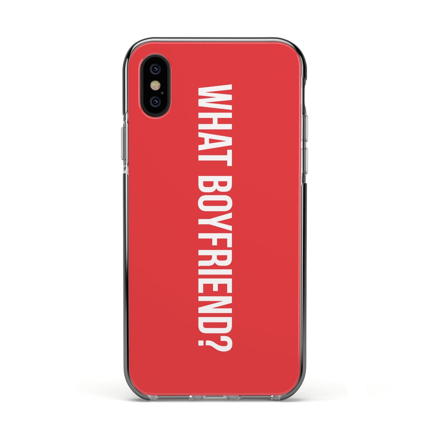 What Boyfriend Apple iPhone Xs Impact Case Black Edge on Black Phone