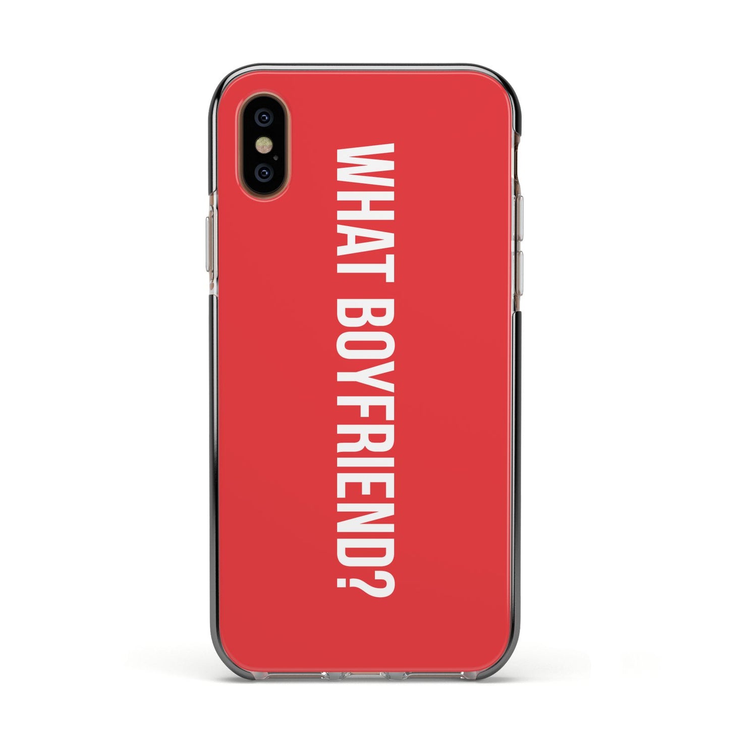 What Boyfriend Apple iPhone Xs Impact Case Black Edge on Gold Phone