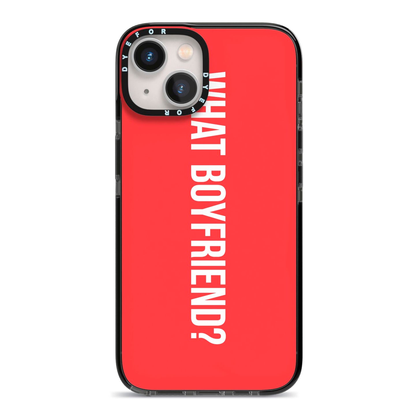 What Boyfriend iPhone 13 Black Impact Case on Silver phone