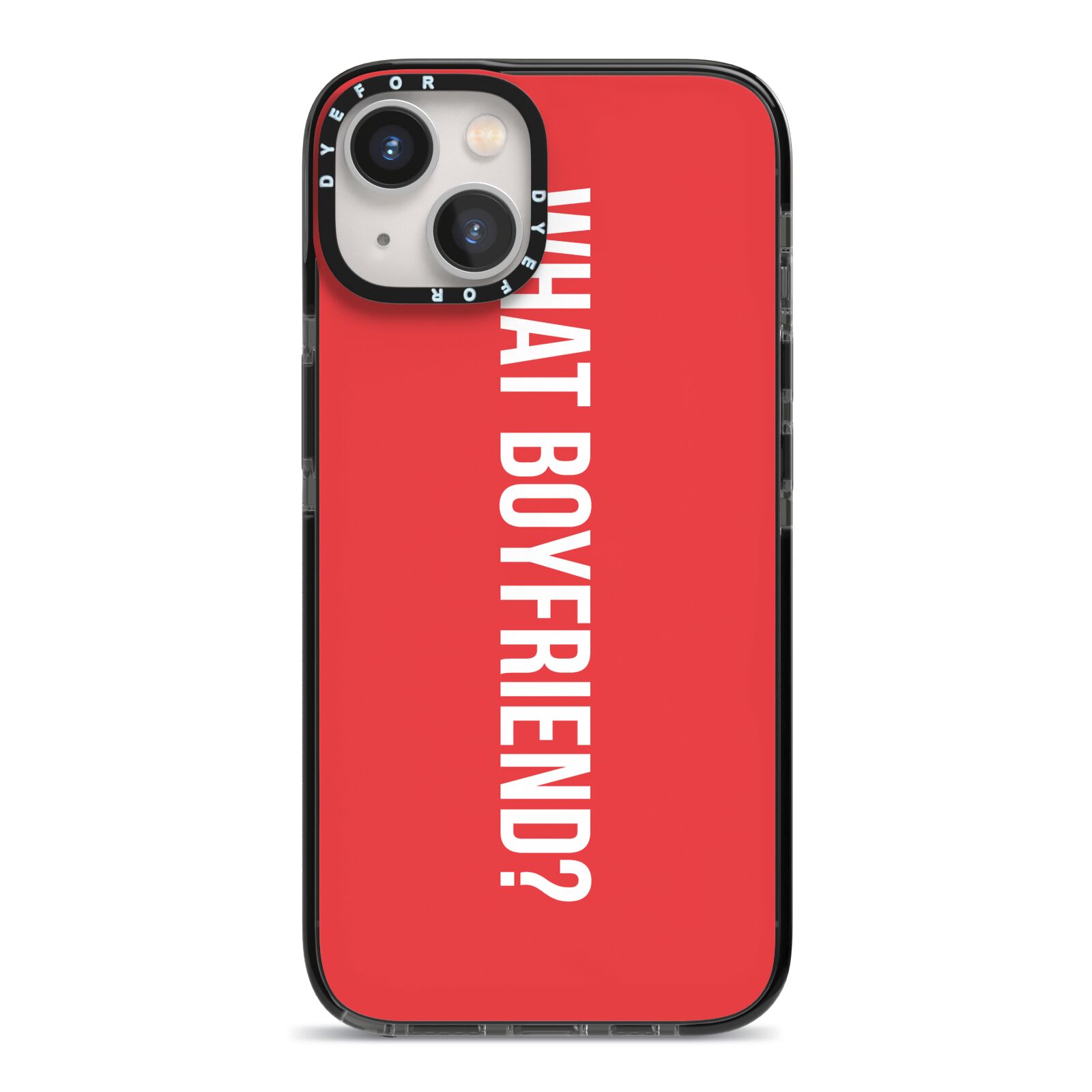 What Boyfriend iPhone 13 Black Impact Case on Silver phone