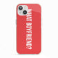 What Boyfriend iPhone 13 TPU Impact Case with Pink Edges