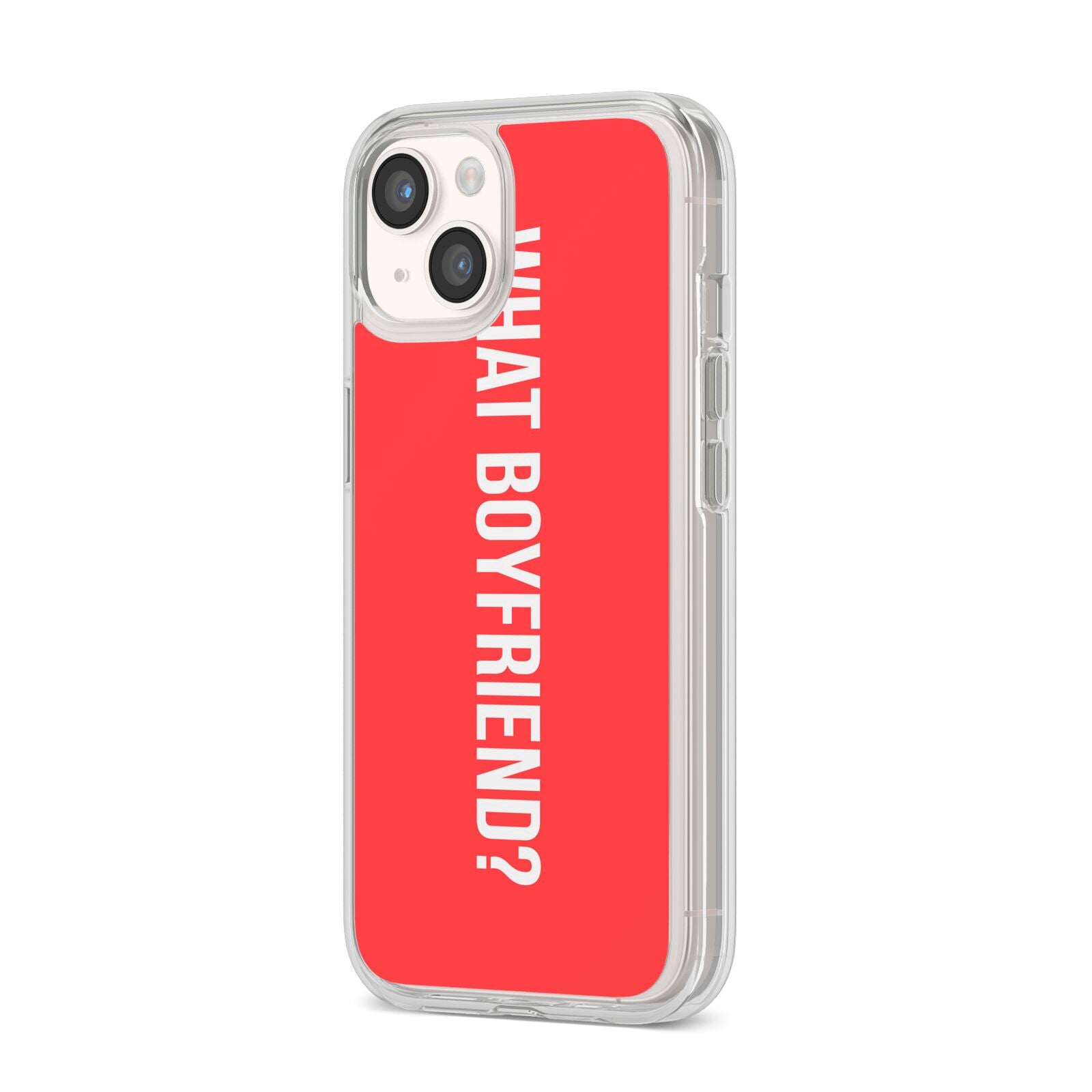 What Boyfriend iPhone 14 Clear Tough Case Starlight Angled Image