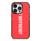 What Boyfriend iPhone 14 Pro Black Impact Case on Silver phone