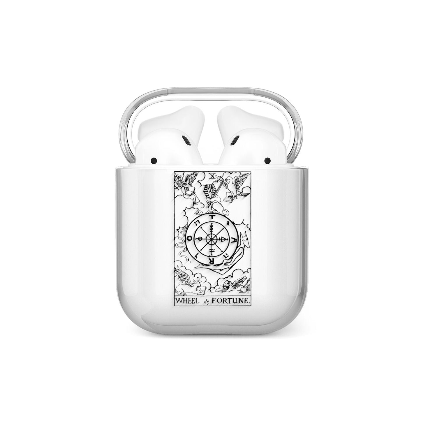 Wheel of Fortune Monochrome Tarot Card AirPods Case