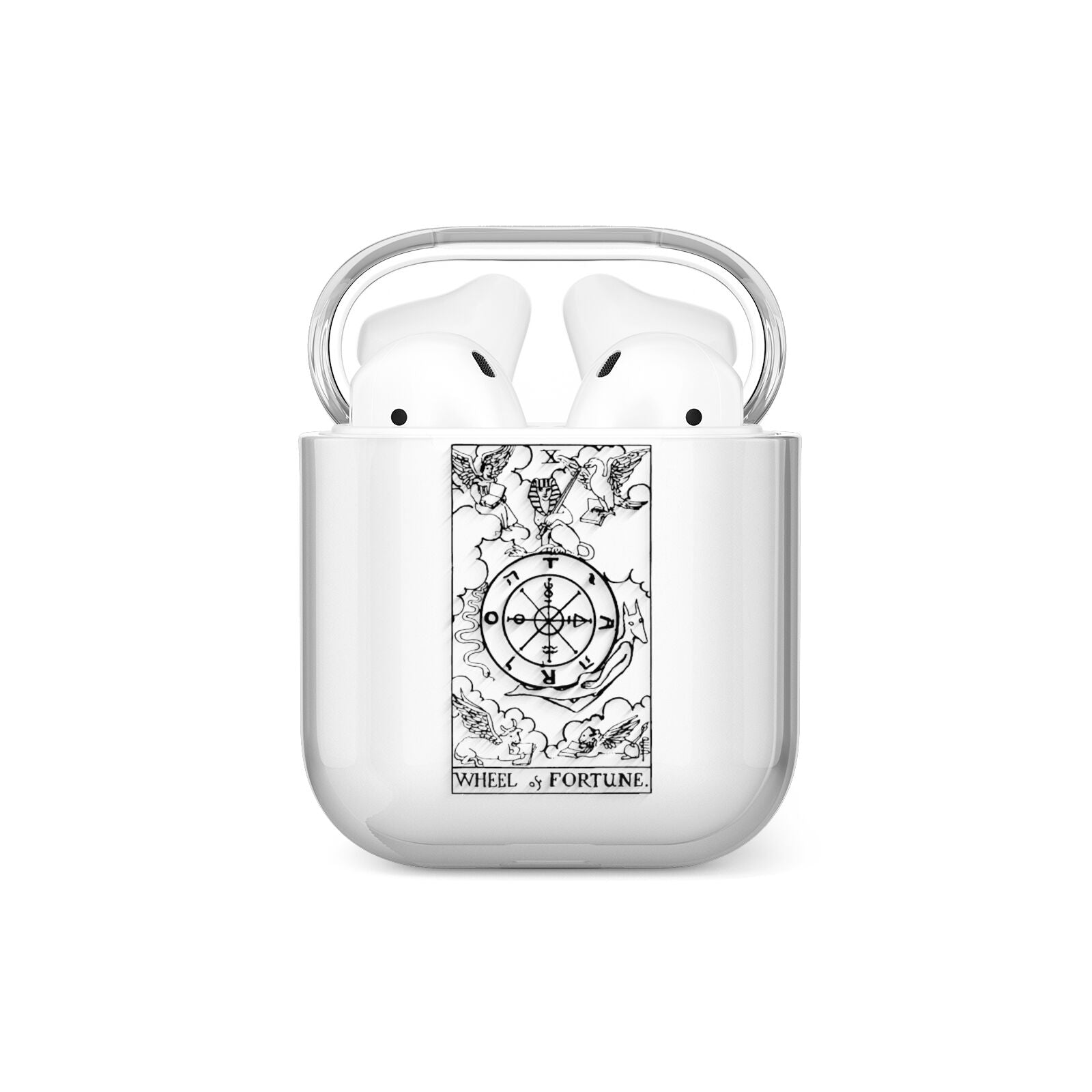 Wheel of Fortune Monochrome Tarot Card AirPods Case