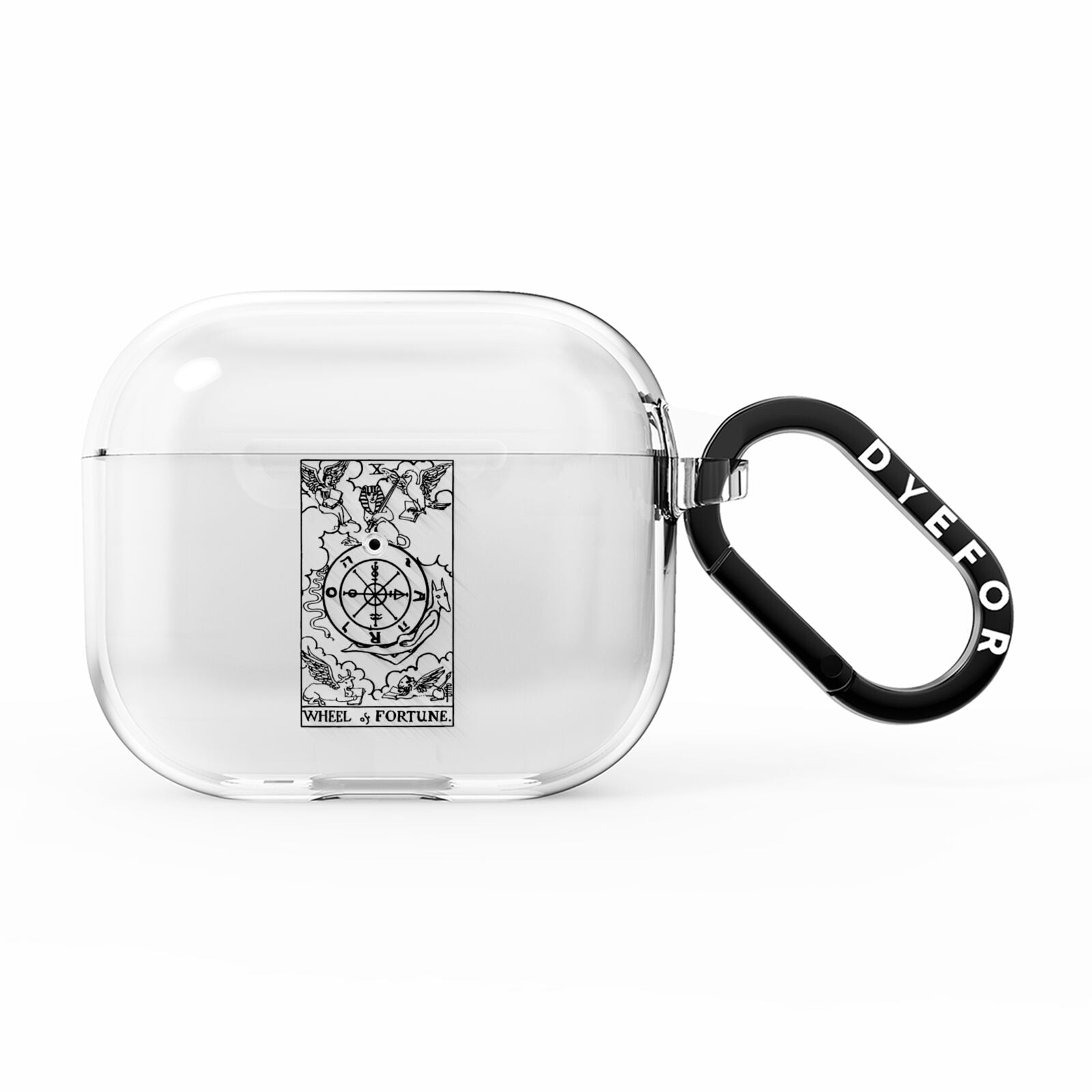 Wheel of Fortune Monochrome Tarot Card AirPods Clear Case 3rd Gen