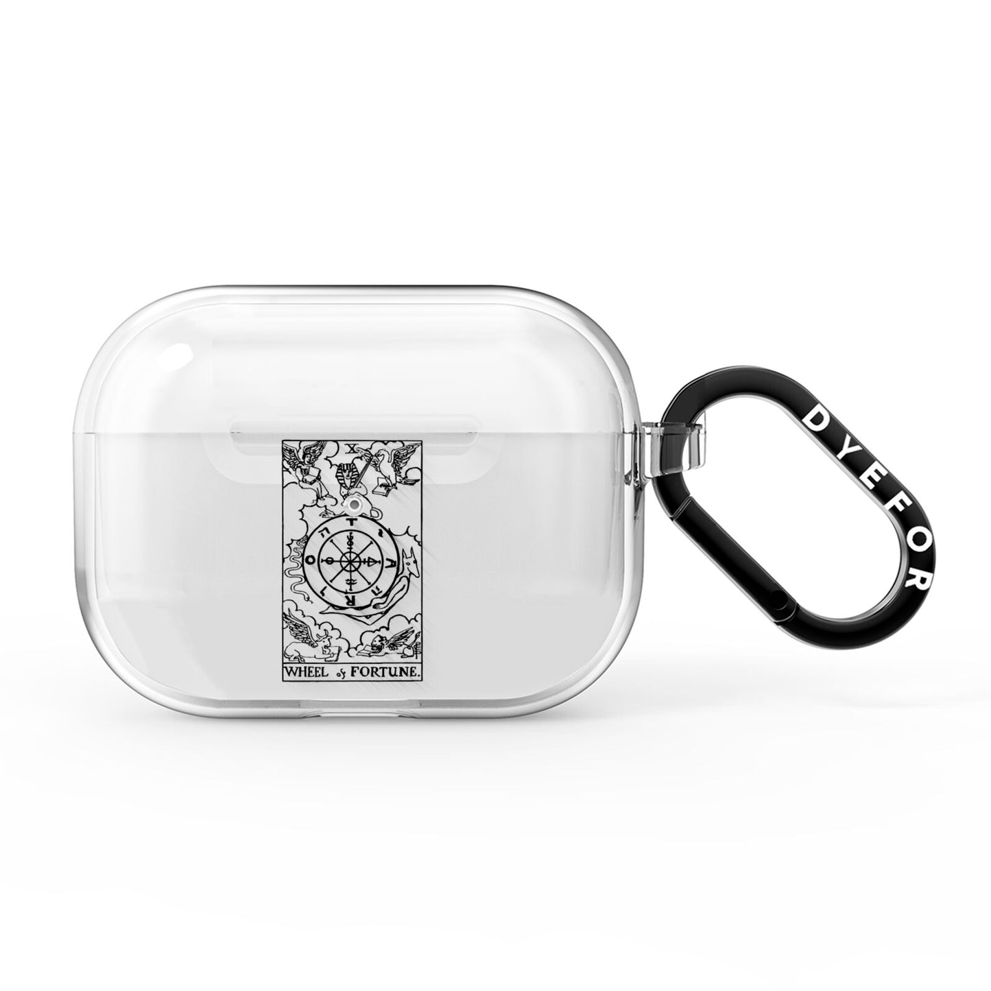 Wheel of Fortune Monochrome Tarot Card AirPods Pro Clear Case