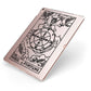 Wheel of Fortune Monochrome Tarot Card Apple iPad Case on Rose Gold iPad Side View