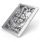Wheel of Fortune Monochrome Tarot Card Apple iPad Case on Silver iPad Side View