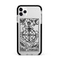 Wheel of Fortune Monochrome Tarot Card Apple iPhone 11 Pro Max in Silver with Black Impact Case