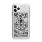 Wheel of Fortune Monochrome Tarot Card Apple iPhone 11 Pro in Silver with Bumper Case