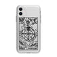 Wheel of Fortune Monochrome Tarot Card Apple iPhone 11 in White with Bumper Case