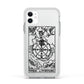 Wheel of Fortune Monochrome Tarot Card Apple iPhone 11 in White with White Impact Case