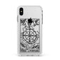 Wheel of Fortune Monochrome Tarot Card Apple iPhone Xs Max Impact Case White Edge on Silver Phone