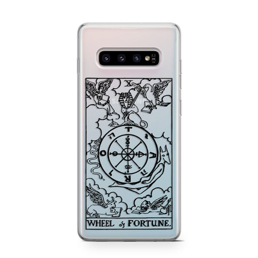 Wheel of Fortune Monochrome Tarot Card Protective Samsung Galaxy Case
