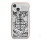 Wheel of Fortune Monochrome Tarot Card iPhone 13 Mini TPU Impact Case with Pink Edges