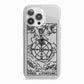 Wheel of Fortune Monochrome Tarot Card iPhone 13 Pro TPU Impact Case with White Edges