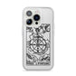 Wheel of Fortune Monochrome Tarot Card iPhone 14 Pro Clear Tough Case Silver