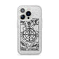 Wheel of Fortune Monochrome Tarot Card iPhone 14 Pro Glitter Tough Case Silver