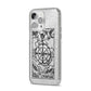 Wheel of Fortune Monochrome Tarot Card iPhone 14 Pro Max Glitter Tough Case Silver Angled Image